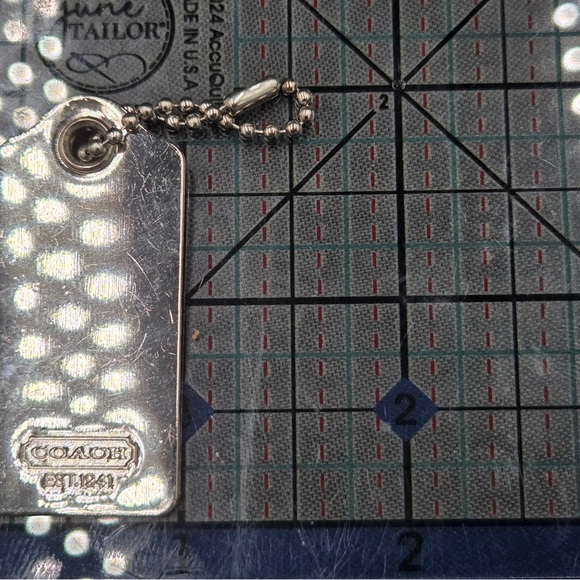 Coach Metallic Silver Tag Keychain - Picture 2 of 2